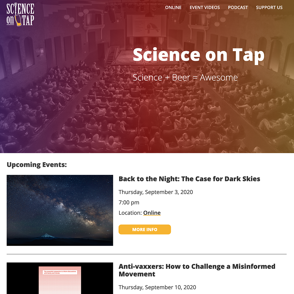 Science on Tap Web Design
